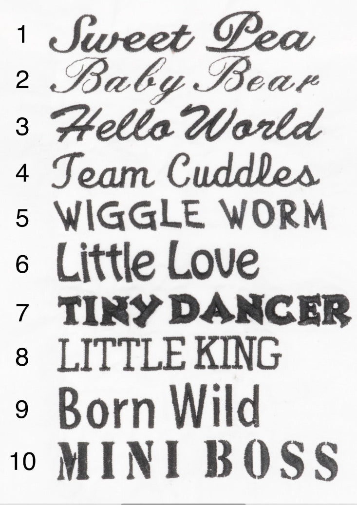 Custom Embroidered Baby Onesies