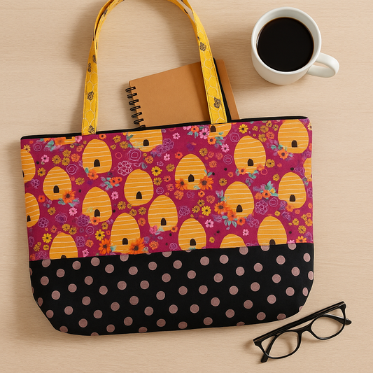 🐝 Handmade Bee-Inspired Tote Bag – 12x19”