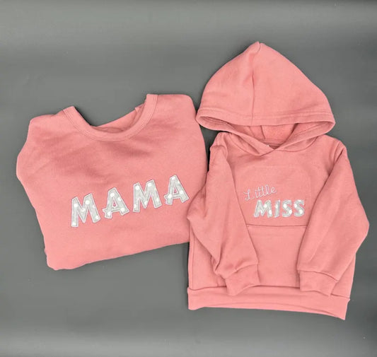 Mama & Little Matching Sweatshirt Set – “Little Miss” or “Little Dude” | Mommy and Me Outfits | Personalized Gift for Mom and Child